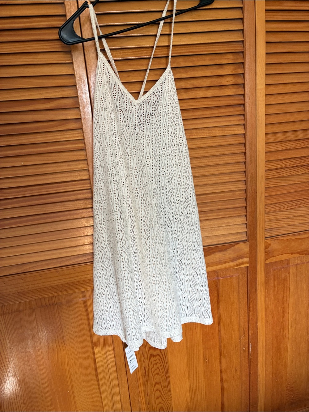 Cupshe Cream Crochet V-Neck Swim Coverup